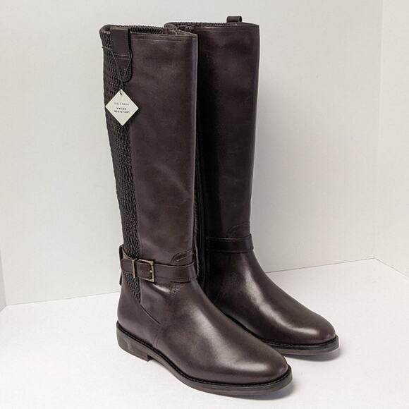 Cole Haan Clive Stretch Boots, Dark Chocolate Leather, Women's 7.5 M - Picture 1 of 7